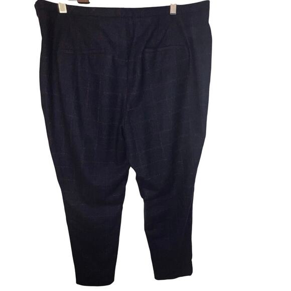 Talbots Size 14 Women’s Wool Blend Gray w Red Pinstriped Lined Y2K Dress Pant - Picture 3 of 8